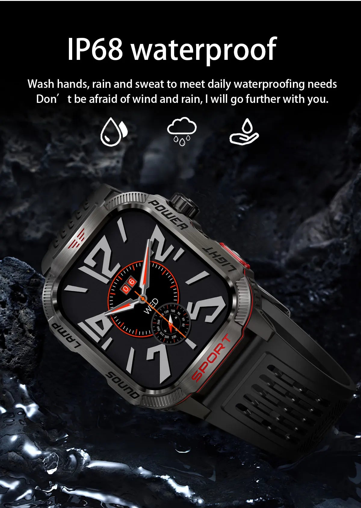 Men’s Pro Smartwatch – Waterproof Design with Fitness & Call Features
